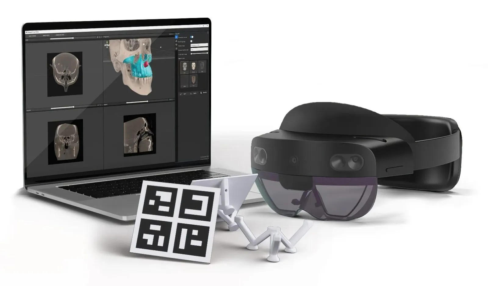 Ноутбук с Medgital Vision, очки дополненной реальности и маркерный набор
